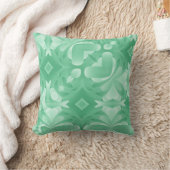 ソフトなグリーンハートとダイヤモンド クッション (ブランケット)
