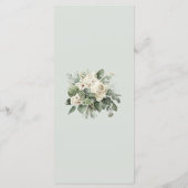 ソフトなサググリーンの花の結婚式メニュー メニュー (裏面)