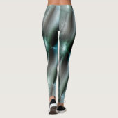 ソフトなシアンのグレーのロッキーなテクスチャとデジタル詳細 レギンス (裏面)