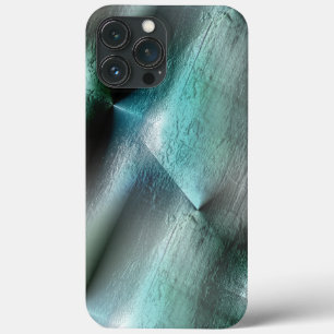 ソフトなシアンのグレーのロッキーなテクスチャとデジタル詳細 iPhone 13 PRO MAXケース