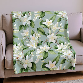 ソフトなジャスミンの花の優雅さ フリースブランケット