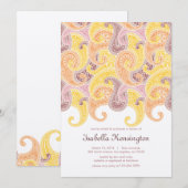 ソフトなスワール ベビーシャワー招待状 招待状 (正面/裏面)