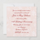 ソフトなダマスク 40周年結婚記念日招待状 招待状 (裏面)