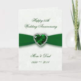ソフトなダマスク 55周年 結婚記念日 カード