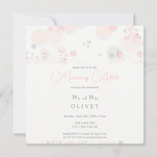 ソフトなティーローズ モーニングアフター 招待状 (正面)