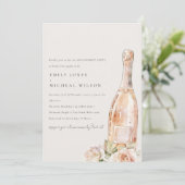 ソフトなバラの花のチャンピエンワインエンゲージメント 招待状 (スタンド正面)