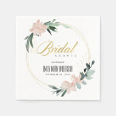 ソフトなバラの花のリース ウォータカラーのウェディングシャワー スタンダードカクテルナプキン (正面)