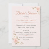 ソフトなバラの花のロマンチックな招待状 招待状 (正面)