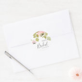 ソフトなバラの花の水彩ウェディングシャワー ラウンドシール (封筒)