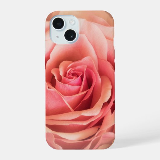 ソフトなバラの頬紅ピンク iPhone 15ケース (裏面)