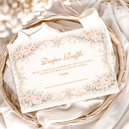 ソフトなバラの飾りとラッフルの優雅なコンビネーション エンクロージャーカード