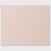 ソフトなバラ色とクリーム色の コテージコア プラッド ラッピングペーパー (フラット)