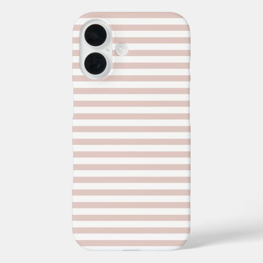 ソフトなバラ色と白のキュートな横ストライプ Case-Mate iPhoneケース (裏面)