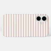 ソフトなバラ色と白のキュートな横ストライプ Case-Mate iPhoneケース (裏面 (横))