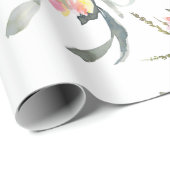 ソフトなバラ色のエレガントな花のウェディングペーパー ラッピングペーパー (ロールコーナー)