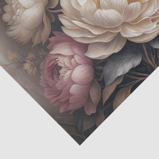 ソフトなバラ色の芍薬の花のデコパージュ 薄葉紙 (詳細)