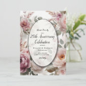 ソフトなバラ色の花々と芍薬のセレナーデ 招待状 (スタンド正面)