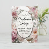 ソフトなバラ色の花々と芍薬のセレナーデ 招待状 (スタンド正面)