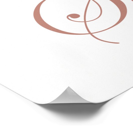 ソフトなバラ色の花のブライダルシャワーウェルカム ポスター (角)