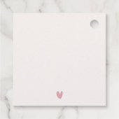 ソフトなバーガンディピンクのハイヒール フラワーブライダルシャワー フェイバータグ (裏面)