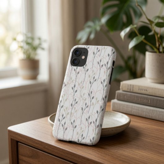 ソフトなパステルカラーの繊細な花柄iPhoneケース Case-Mate iPhoneケース