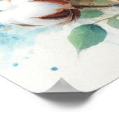 ソフトなパステルカラーの花の水彩画 ポスター (角)