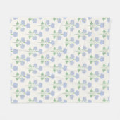 ソフトなパステルカラーの草原風の花々 フリースブランケット (正面(横))