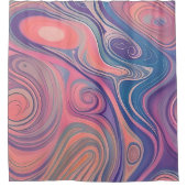 ソフトなピンクとパープルの大理石 シャワーカーテン (正面)