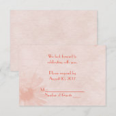 ソフトなピンクのデイジー 出欠確認 招待状 (正面/裏面)