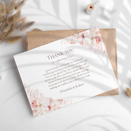 ソフトなピンクのバラの結婚式 御礼カード サンキューカード