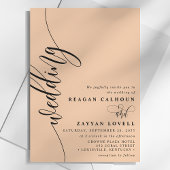 ソフトなピンクの優雅なカリグラフィー結婚式の招待状 招待状