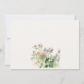 ソフトなピンクの水彩花園のカップルシャワー 招待状 (裏面)
