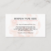 ソフトなピンクの花が円形に 名刺 (裏面)