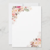 ソフトなピンクの花のリースが上品な誕生日パーティー 招待状 (裏面)