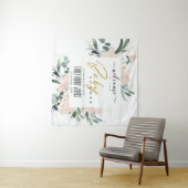 ソフトなピンクの花の水彩ウェルカムベビーシャワー タペストリー (インサイチュ(横))