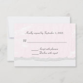 ソフトなピンクの質感と破れた縁の枠 RSVP (正面)