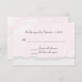 ソフトなピンクの質感と破れた縁の枠 RSVP (正面/裏面)