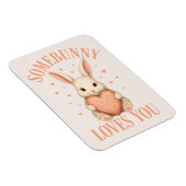 ソフトなピンクのSomebunny Loves You かわいいうさぎ マグネット (右側)
