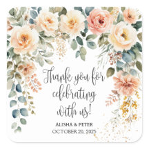 ソフトなフレッシュさの花水彩平らなお礼カード