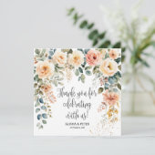 ソフトなフレッシュ感のフラワーハート感謝カード サンキューカード (スタンド正面)