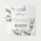 ソフトなブッシュの花の水彩ウェルカムボード タペストリー (正面)