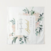ソフトなブッシュの花の水彩画のウェディングシャワーの歓迎 タペストリー (正面)