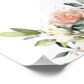 ソフトなブラッシュアイボリーの花モチーフ ラブ イズ スウィート テイク ア トリート ポスター (角)