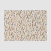ソフトなプレーリーグラスの植物画 水彩パターン 薄葉紙 (正面)