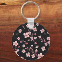 ソフトなベイビーピンクのミニ桜模様 ブラック