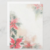 ソフトなポインセチアの背景(無地) シーズンカード (正面/裏面)