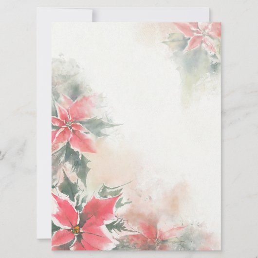 ソフトなポインセチアの背景(無地) シーズンカード (正面)