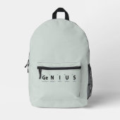 ソフトなユーカリの"天才"周期表サイエンス プリントバックパック (正面)