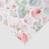 ソフトなライトピンクの水彩花の植物学 薄葉紙 (詳細)
