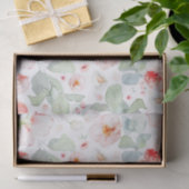 ソフトなライトピンクの水彩花の植物学 薄葉紙 (ギフト)